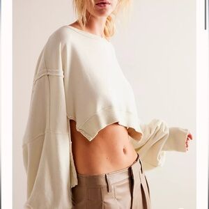 Free People We The Free Camden Cropped Sweatshirt, Large